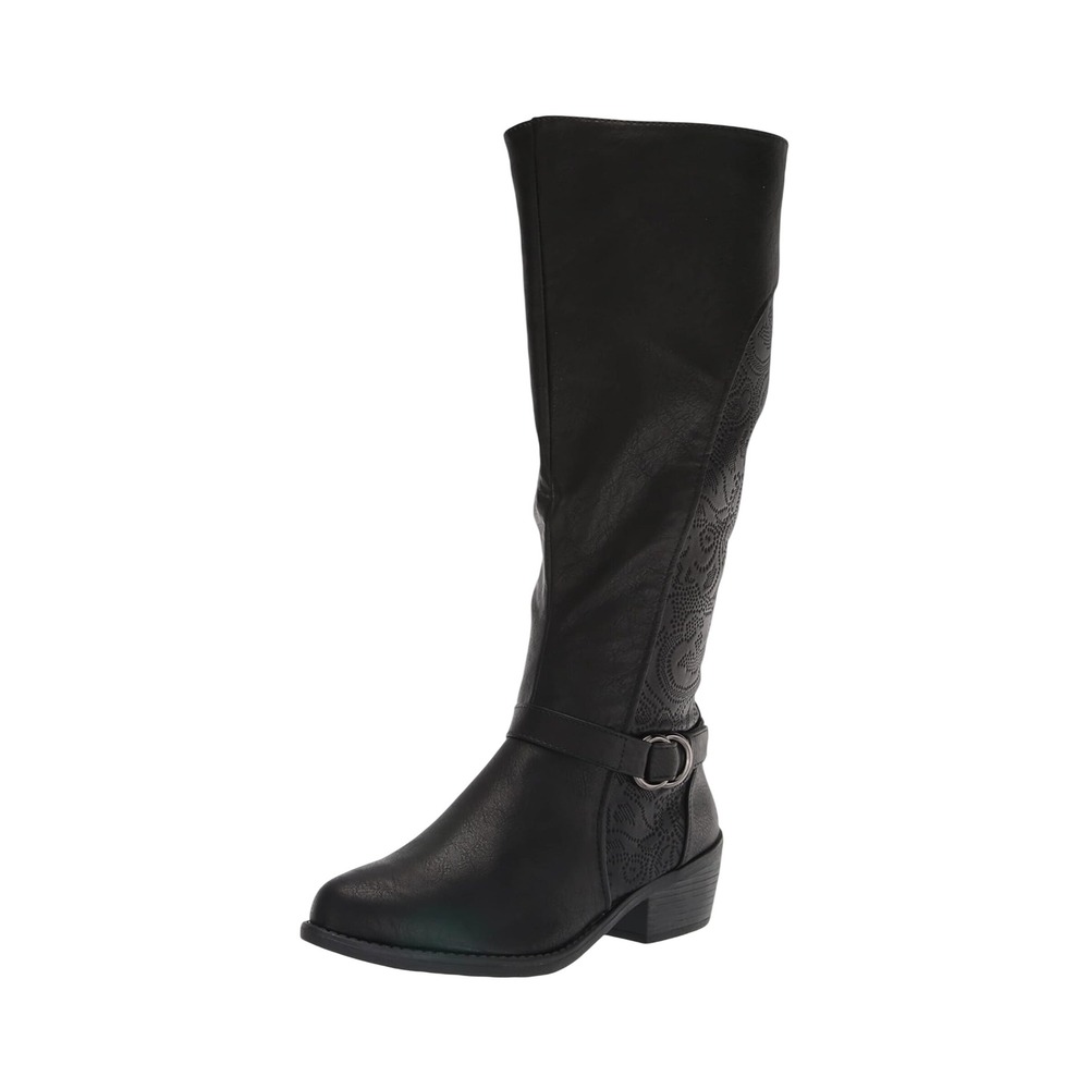 Easy Street Women Luella Plus Knee High Black Embossed Boot Sz 6.5 WIDE CALF NWT - Picture 8 of 8